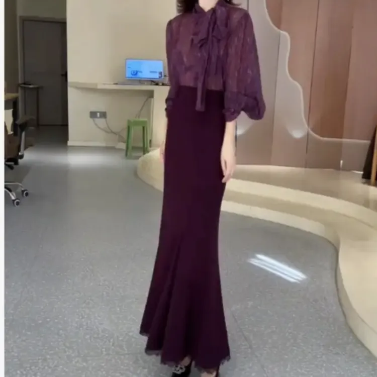 时尚潮流轻奢上衣百搭鱼尾半身裙女装