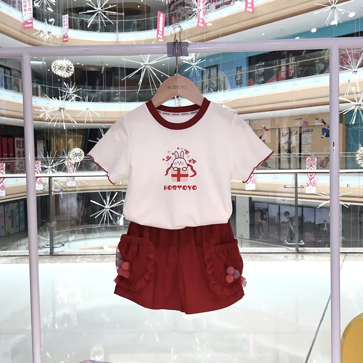 皇室童缘2025夏季新款女童洋气韩版甜美时尚两件套17630580011