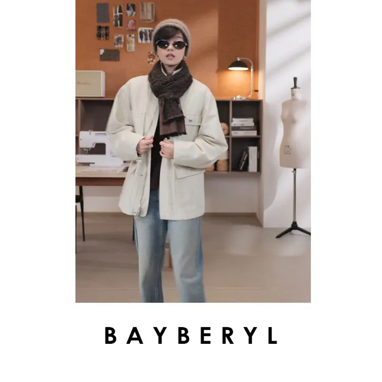 CC09-BAYBERYL老贝宿白*3M灯芯绒领巴恩日系宽松25秋外套MF5F1702