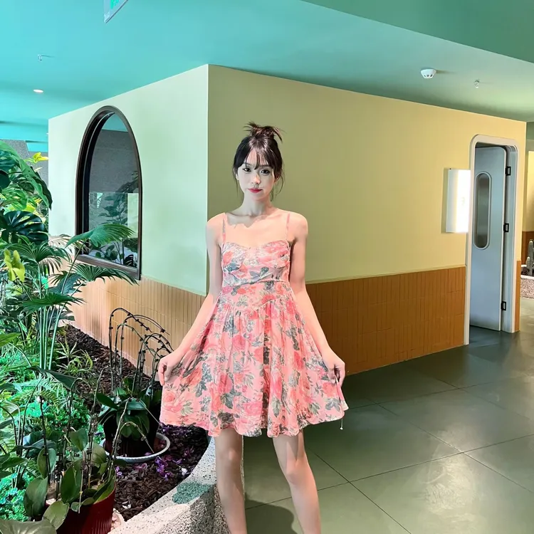 【清仓】高腰气质显瘦碎花吊带连衣裙仙女夏季法式小个子新款a字短