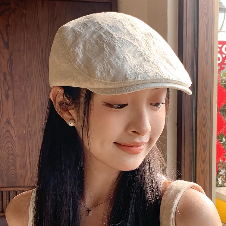 美式复古前进帽大头围显脸小法式贝雷帽子女款2025新款春季画家帽