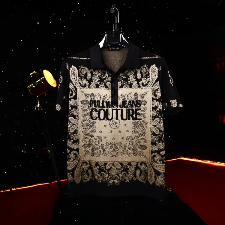 【设计】金线刺绣腰果花 高奢男士短袖Polo衫