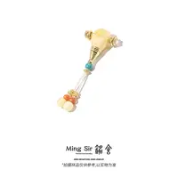 【铭舍】天然俄料蜜蜡S925银镶嵌分体三通弟子珠一体组合装配饰