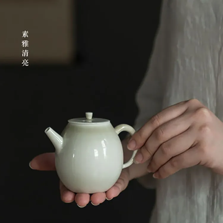 草木灰釉复古创意纯手工中式茶壶简约泡茶小壶陶瓷功夫茶具家用