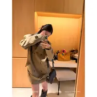 SUNONEONE 宽松廊形风衣版西装女秋显瘦气质双排扣休闲外套H0781W