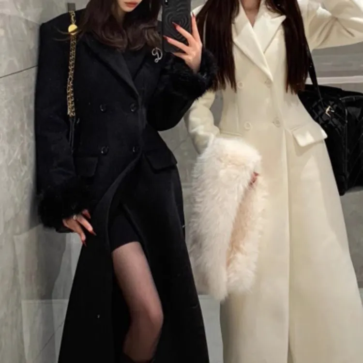 收腰修身中长款新款西装领休闲通勤风外套