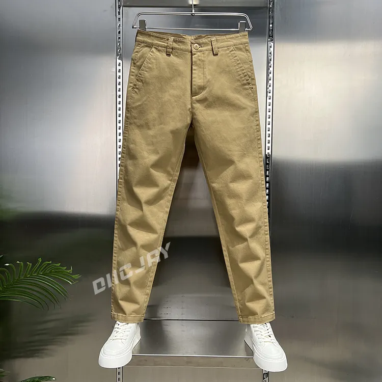 【高端】轻商务冰丝休闲裤男款夏季薄款透气简约百搭弹力修身小直筒