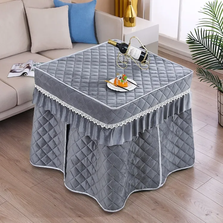正方形烤火罩加厚四方形棉布套保暖电炉烤火桌布加绒烤火桌布定制