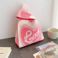 女士针织包多巴胺小包包手机包托特包针织包可洗漱包