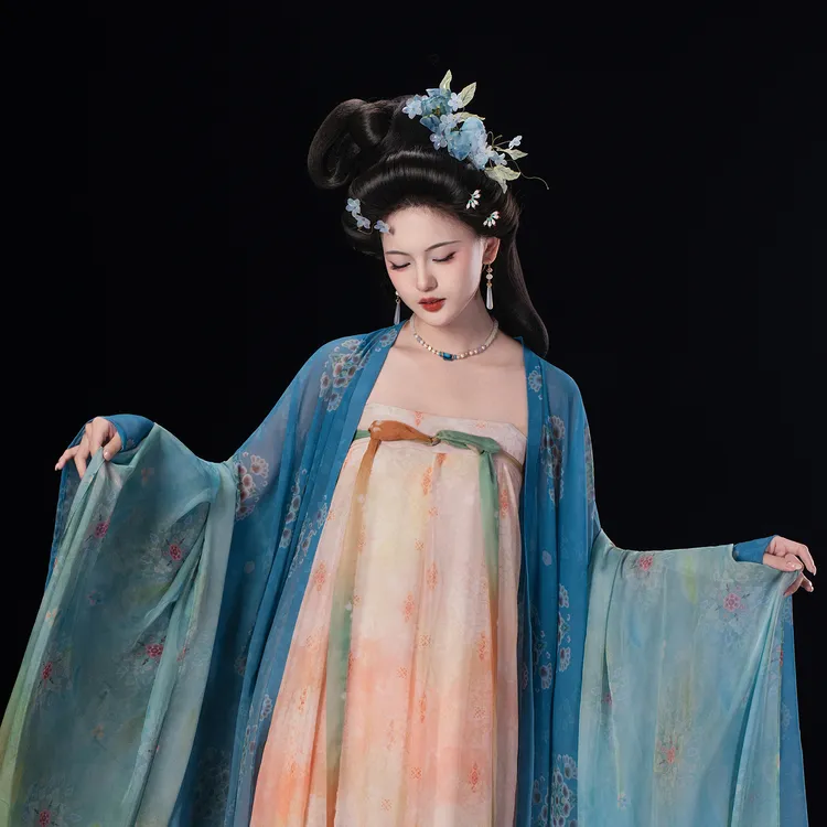 山迟【妙玉】汉服复原唐制风显瘦齐胸襦裙大袖衫少女春夏套披帛