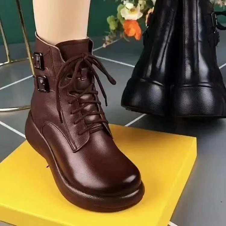 【爆款上新】厚底马丁靴女款2025秋季新款防滑冬季加绒加厚女靴