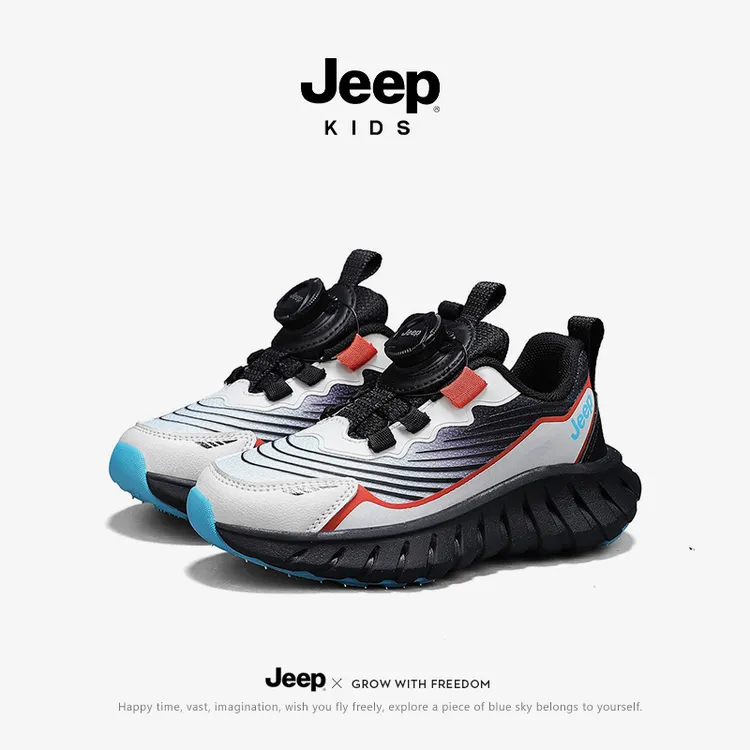 Jeep吉普儿童软底轻便跑步鞋秋季新款中大童户外运动鞋网面休闲鞋