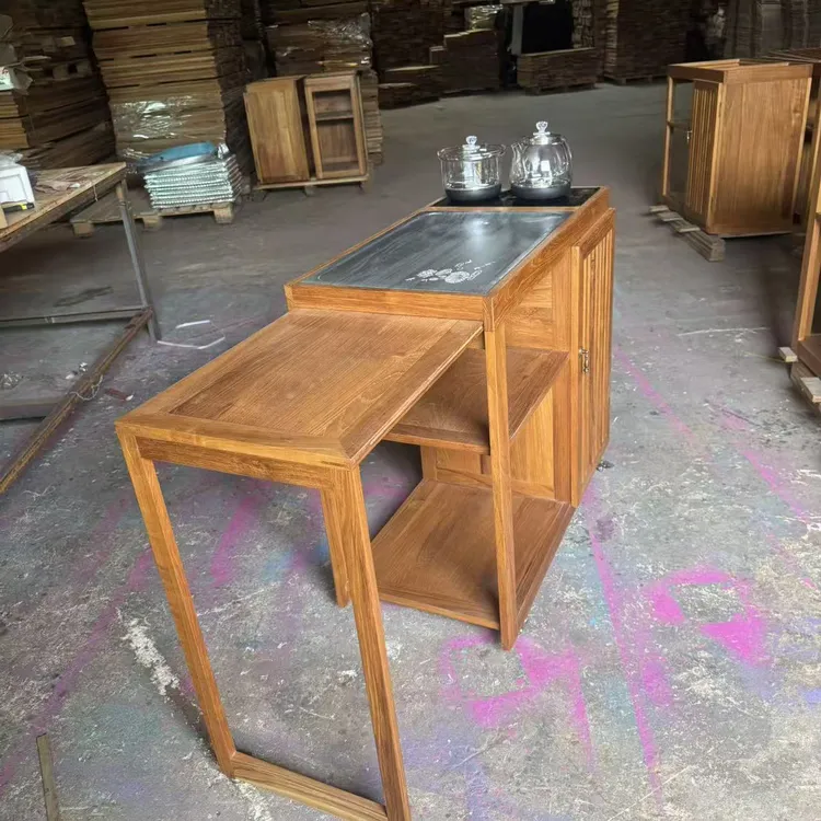 收纳新中式中国风榫卯可移动茶几边柜茶水柜泡茶桌