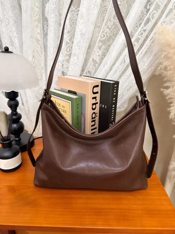 2025女款爆款头层牛皮Hobo包真皮女包时尚百搭单肩斜挎腋下包包