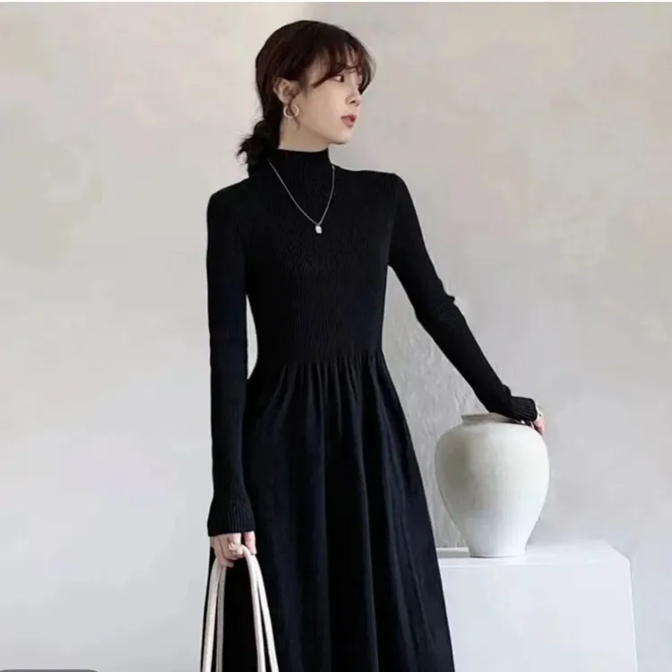 【优质版】秋冬加厚原版连衣裙减龄显瘦软糯加厚配大衣孕妇打底裙