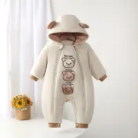 【加厚棉服】婴幼儿连体夹棉加厚爬服冬季双拉链哈衣新生儿外出爬服
