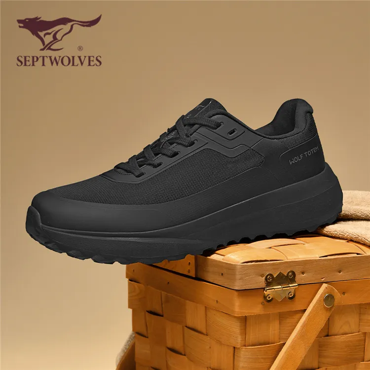 七匹狼新款耐磨轻便低帮男轻质车缝线休闲鞋健步鞋运动鞋防水通勤