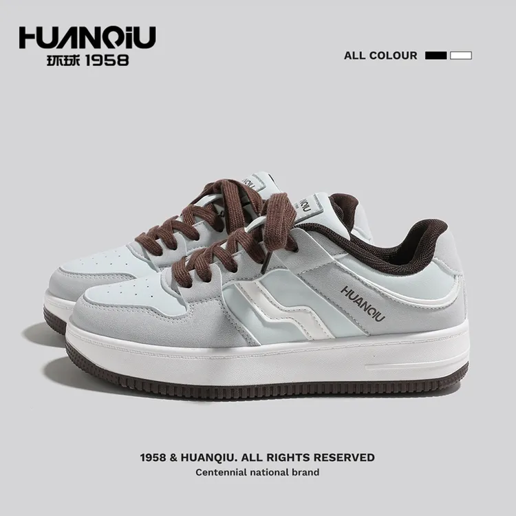 环球厚底板鞋女款2025新款秋季百搭运动鞋ins潮鞋女鞋轻便休闲鞋