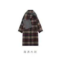 【海涛大叔】绵羊毛羊驼毛设计款格子两面穿大衣