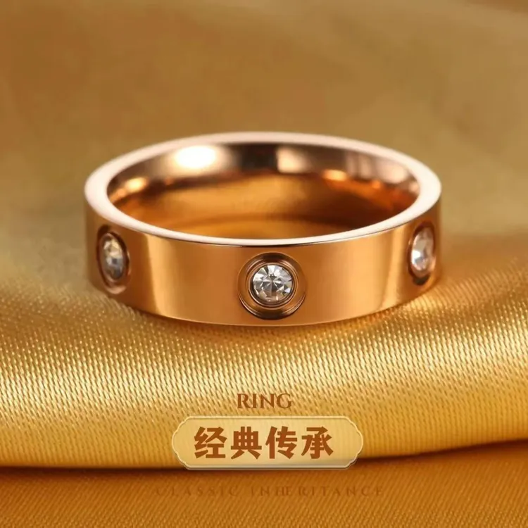 钛钢戒指 钛钢戒指卡家LOVE经典同款男女情侣不掉色时尚情侣对戒