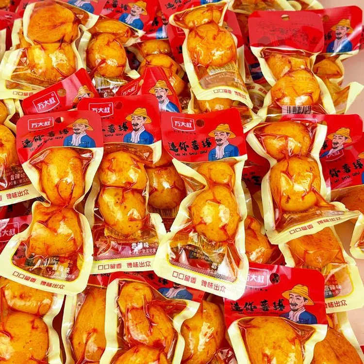 万大叔香辣味迷你薯球500g网红吃货散装追剧休闲即食土豆辣味零食