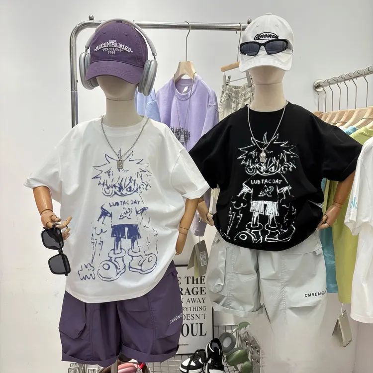 【小哥穿搭】男童短袖T恤夏季中大童新款韩版潮流印花61106