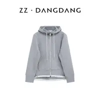 ZZ·DANGDANG休闲极简空气层A字连帽外套时尚秋冬宽松卫衣21025114