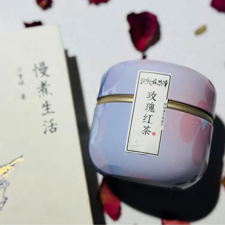 非遗技艺制茶 纯玫瑰花瓣发酵茶 玫瑰红茶 办公室居家聚会便携