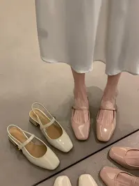 包头凉鞋女款2025夏季新款温柔复古配裙子粗跟韩系小皮鞋夏66-38