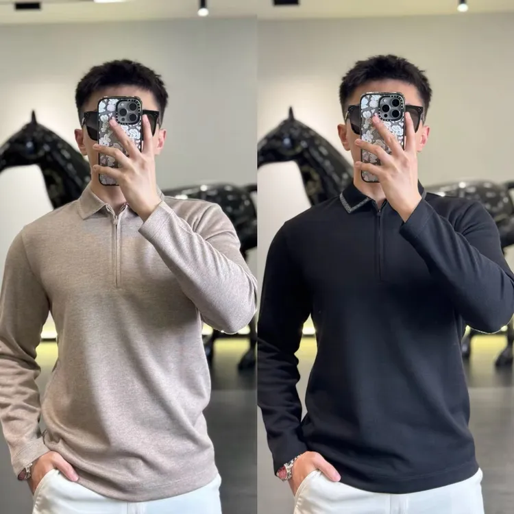 （秋款）古帝特尼个性醋酸羊毛男士时尚舒适百搭长袖POLO衫YS-86770