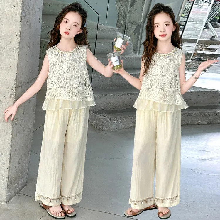 2025夏装新款女童套装时尚女大童洋气波西米亚无袖儿童两件套潮童