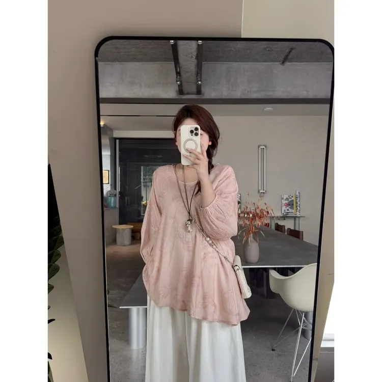 晶咕佳佳【云水谣】绣花工艺贵气清透上衣气质长袖防晒罩衫薄款