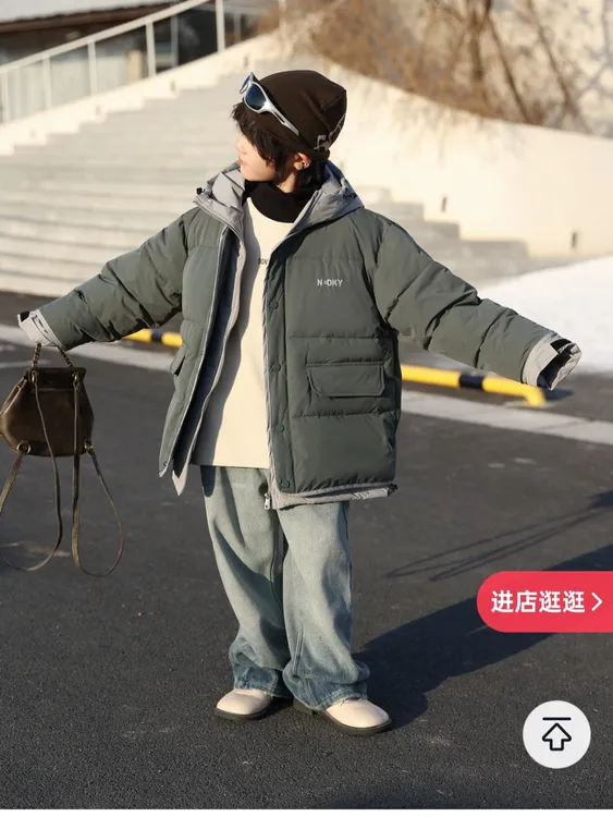 新款加厚保暖中长款棉服