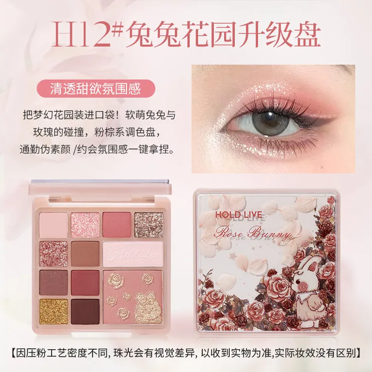 HOLD LIVE花漾粉雾综合粉盘秋冬限定款 巴黎大盘12色眼影日常通勤