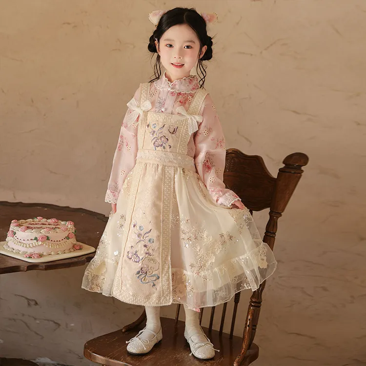 女童汉服套装春秋季中国风古典国风套装2025新款女孩超仙公主裙子