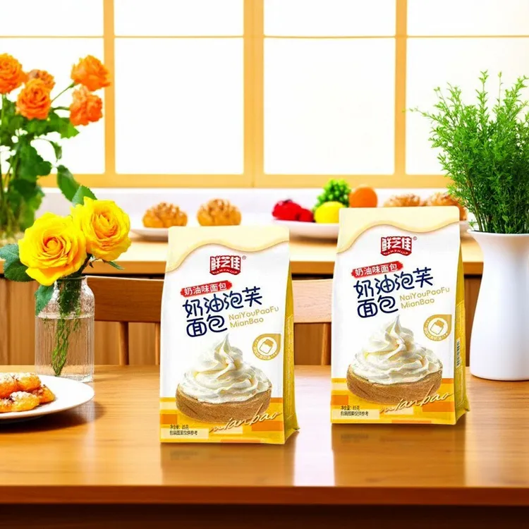 鲜芝佳奶油泡芙面包85g袋装学生早餐课间零食糕点心办公室下午茶