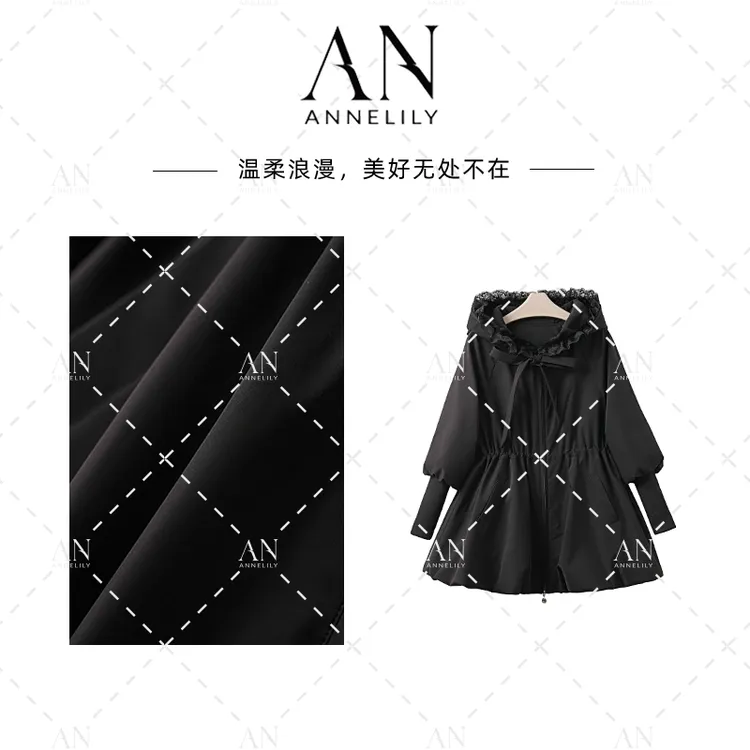 ANNELILY安琪琪【墨莲】冬季轻奢重工羽绒服外套AW2511036