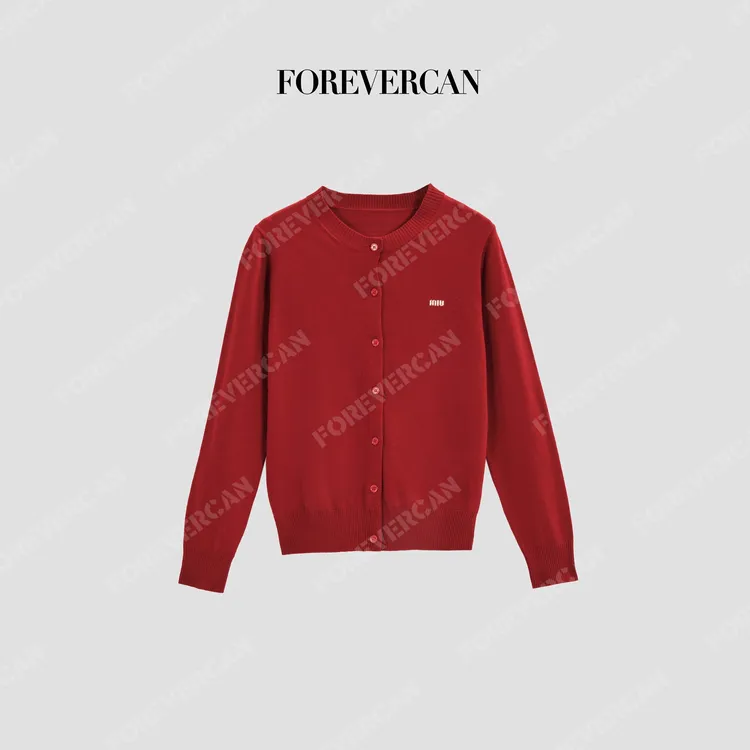 FOREVERCAN“小确幸”美丽诺羊毛软糯圆领针织开衫MY4754