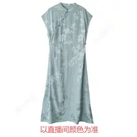 夏-续吉麻衣25-923【故园寻梦】中式提花缎宽松版改良旗袍