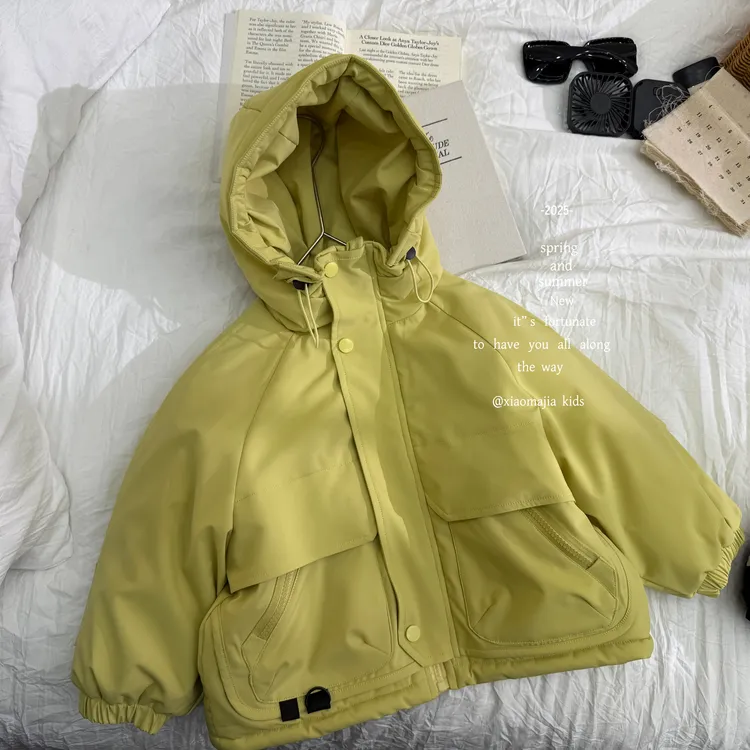 儿童冬季加厚内里仿兔毛连帽棉服外套D-7018百搭韩版男女童