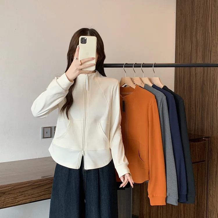 实拍2025秋冬新款胖mm大码女时尚休闲拉链加厚保暖外套上衣36390