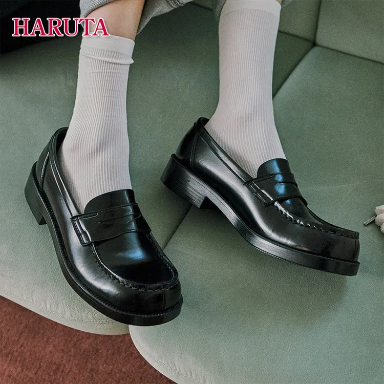 Haruta4900日系学生中粗跟圆头英伦风单鞋小皮鞋JK制服制服鞋推荐