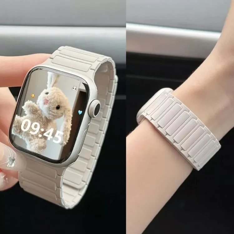 适用applewatch10/S9表带硅胶磁吸拼色苹果手表带iwatch8/7/6/5/4