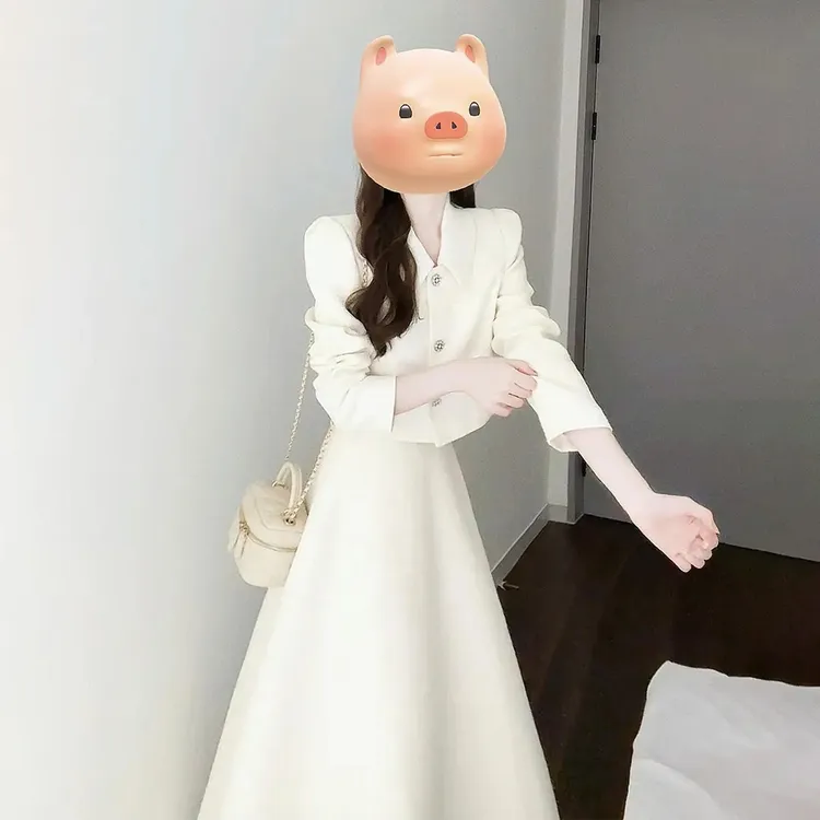 2025新款小香miu系穿搭套装连衣裙子女早秋季高级感气质收腰长裙