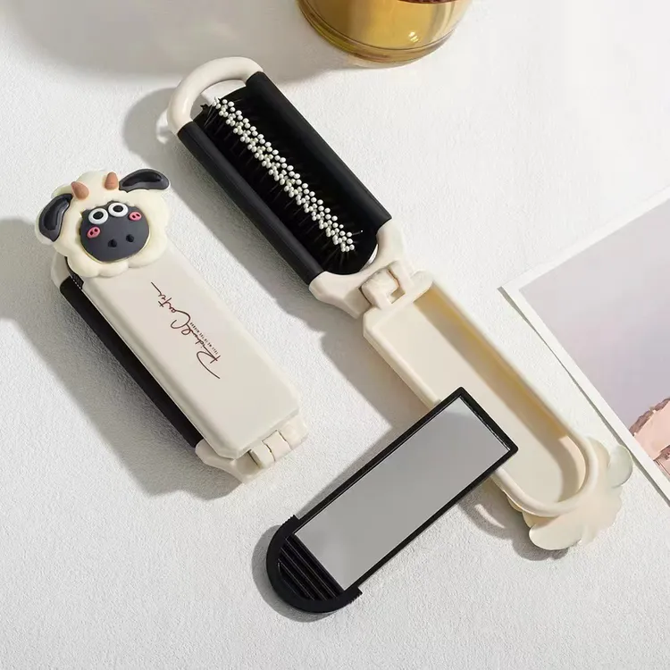 折叠气垫梳随身便携迷你小梳子镜梳一体折叠气囊梳子按摩梳美发梳