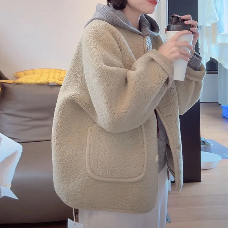 秋冬加厚羊羔绒外套2025新款皮毛一体宽松显瘦百搭羔羔毛大衣保暖