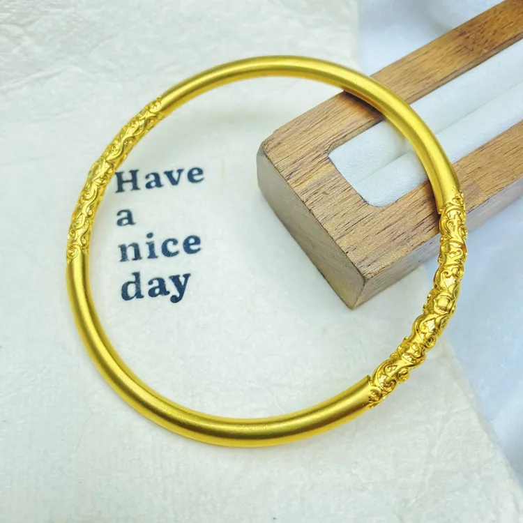 手镯 手镯K0170黄色卷草纹闭口手镯多样性发货47435