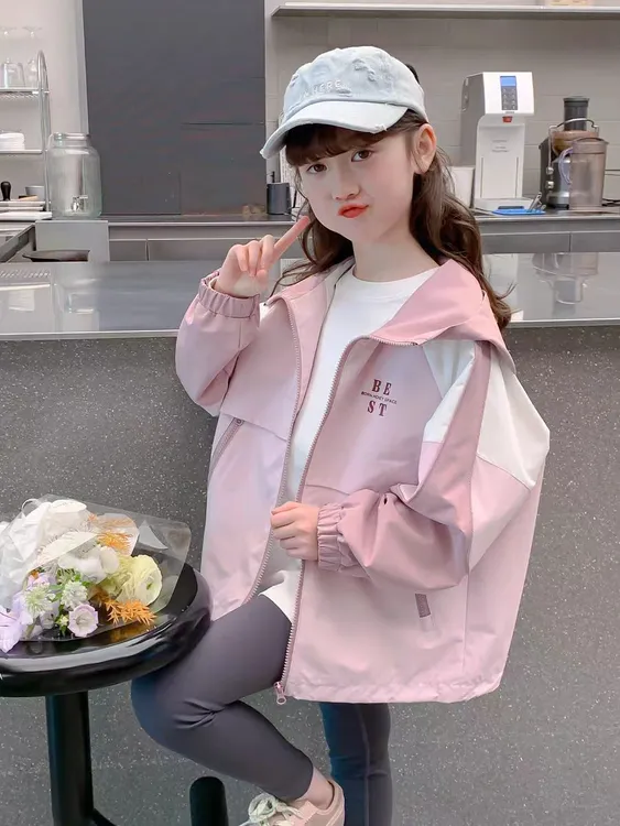 女童风衣外套春秋款2025新款洋气童装小女孩上衣外穿儿童外套春装