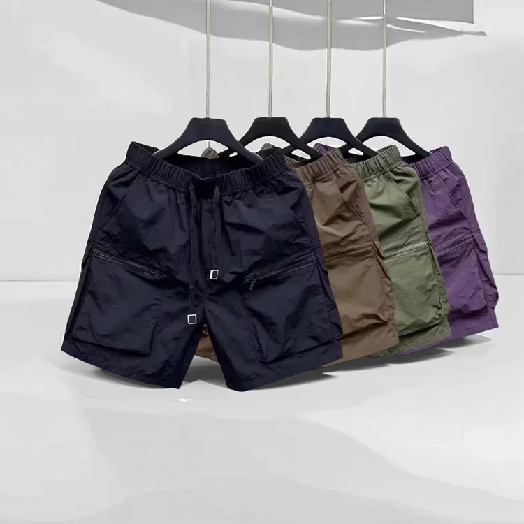 休闲生潮牌宽松冰丝多口袋工装短裤男款夏季美式hiphop薄款