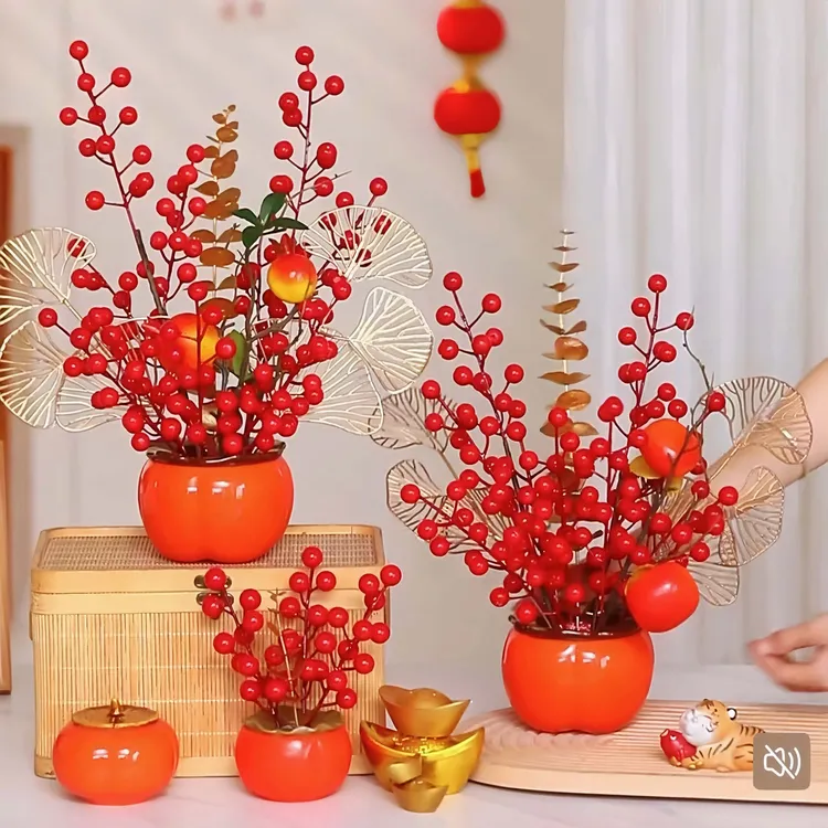 乔迁之喜装饰柿柿如意柿子摆件新居布置搬家入宅仪式用品礼物全套